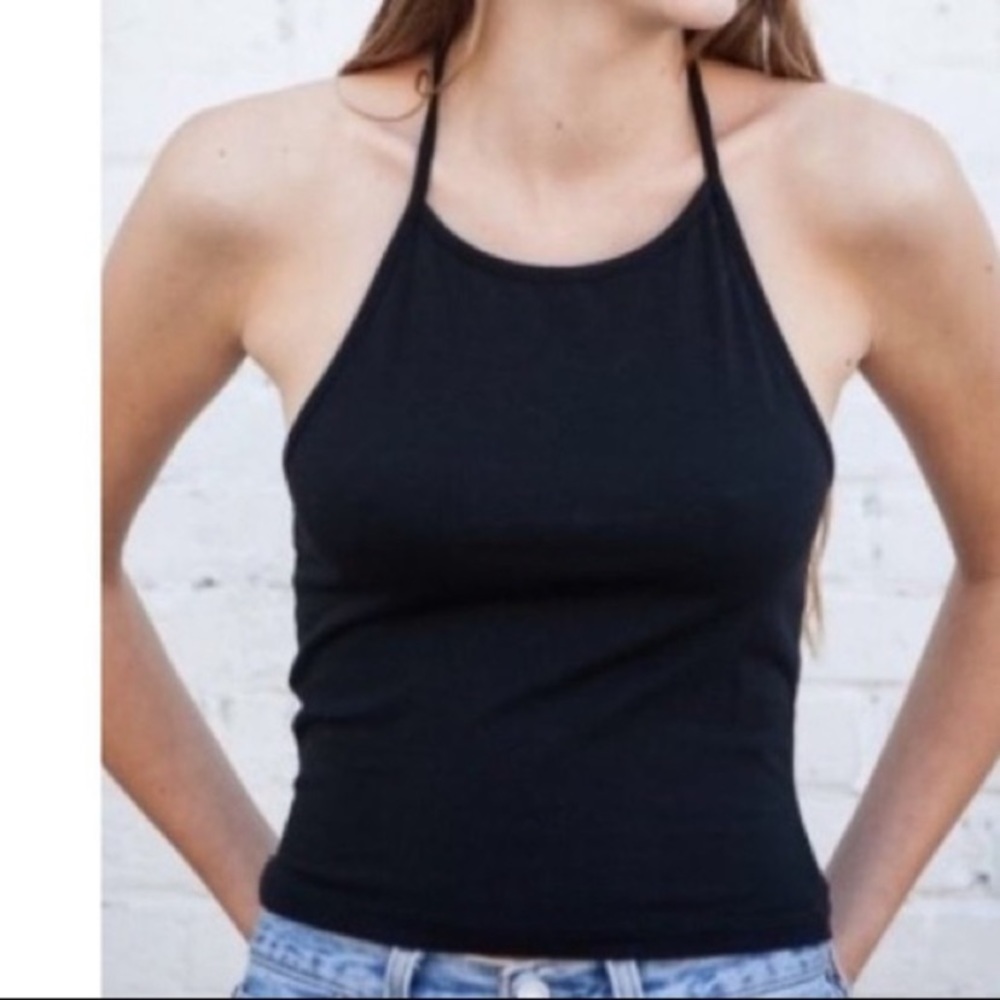 Brandy Melville Black Halter Top OS